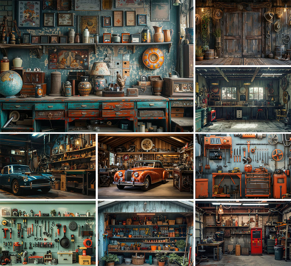 Workshop Tools Background - Mehofond Photography Background Vintage Garage Car