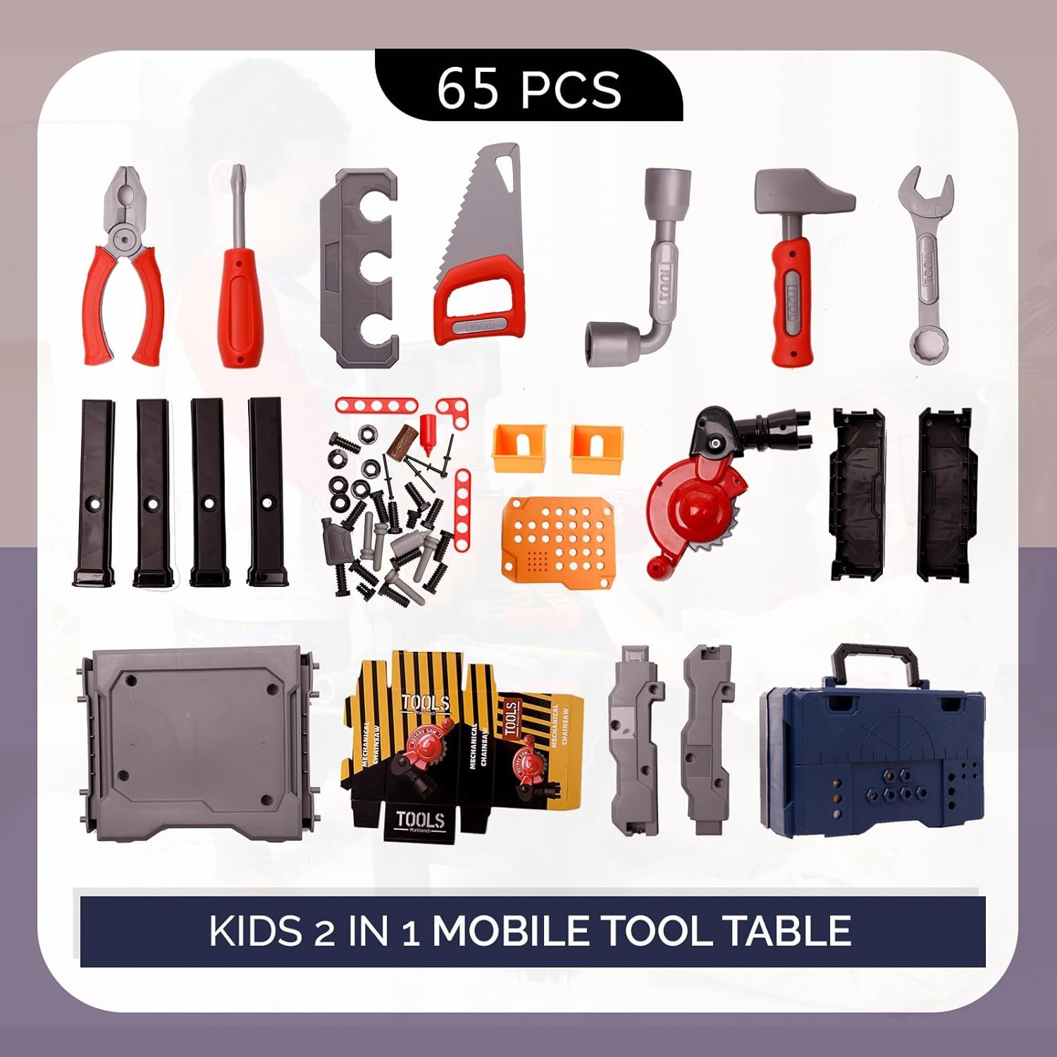 65PCS Kids Tool Bench Set Pret - Tools Workshop For Kids ulasan dan harga