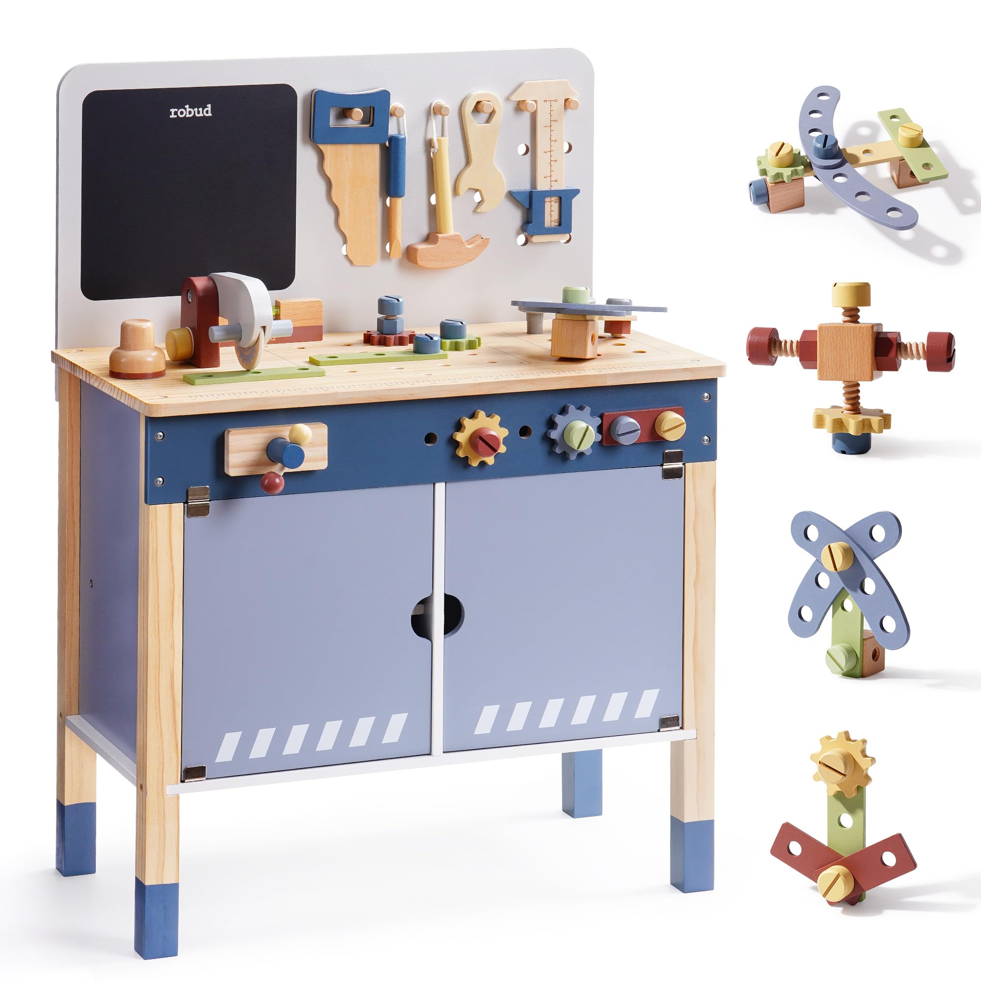 ROBUD Wooden Toy Workbench Pre - Tools Workshop For Kids ulasan dan harga
