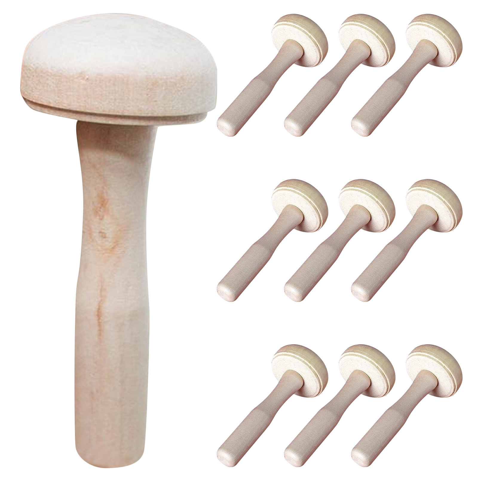 10Pcs Children Wooden Mushroom - Tools Workshop For Kids ulasan dan harga