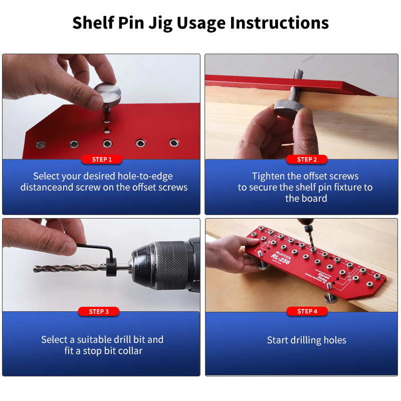 Shelf Pin Jig Set Aluminium Al - Workshop Tools Shelf ulasan dan harga