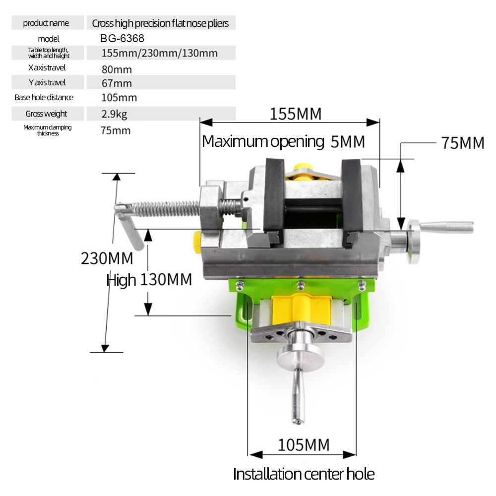 Allsome BG-6368 3-inch Cross-S - Drill Press Bench ulasan dan harga