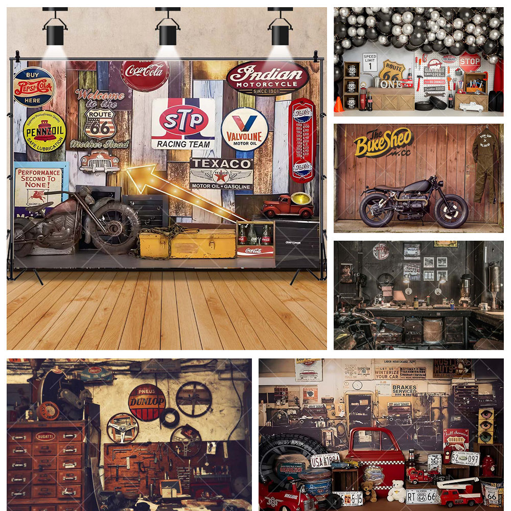 Retro Motorcycle Car Repairs G - Workshop Tools Background ulasan dan harga