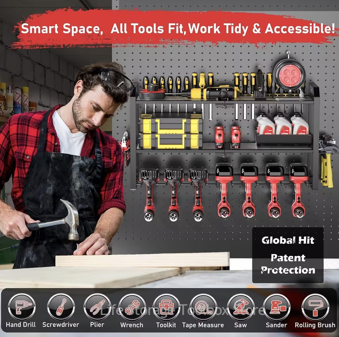 Multifunctional Wall Tool Stor - Workshop Tools Shelf ulasan dan harga